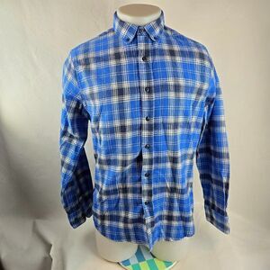 Hawker Rye Shirt Mens Medium Blue Button Down Authentic Flannel Plaid Outdoors